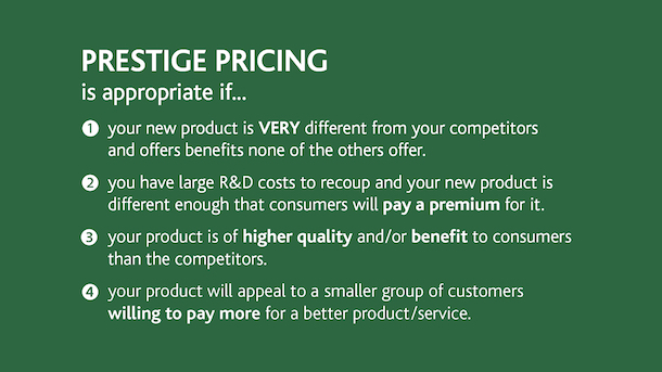 Profitable prices - Prestige Pricing